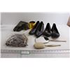 Image 1 : (3) Pairs Rubber Shoes, Brush and Mirror, Misc. - All As Is