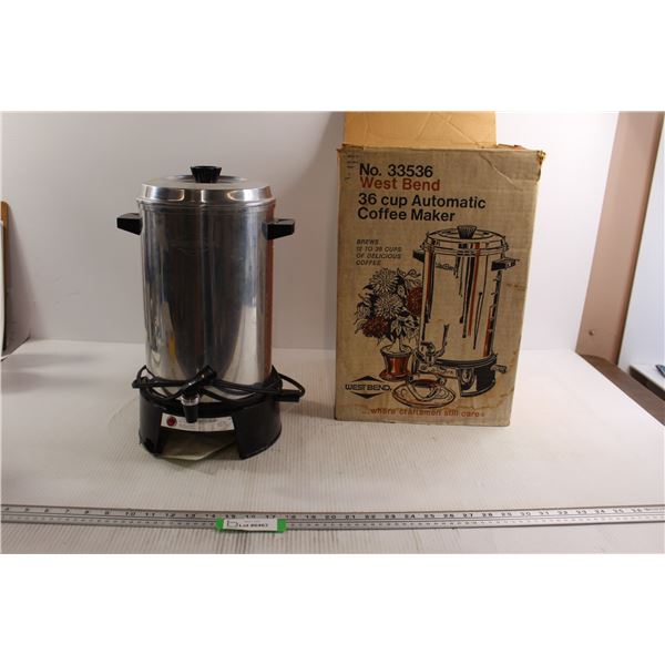 West Bend No. 33536 36-Cup Automatic Coffee Maker - Untested