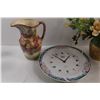 Image 2 : Floral Pot, Plate Clock, Misc.