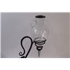 Image 5 : Decorative Black Iron & Glass Wine Decanter / Dispenser