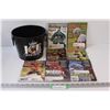 Image 1 : (8) Labatt ICE Beer Metal Ice Bucket; 7 Hockey Digest - 2002 Jan - May Summer & Nov Issues