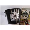 Image 2 : (8) Labatt ICE Beer Metal Ice Bucket; 7 Hockey Digest - 2002 Jan - May Summer & Nov Issues