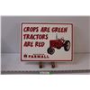 Image 1 : McCormick Farmall Fantasy Partial Wood Sign: Crops are Green Tractors are Red