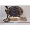 Image 1 : (6) Lot of Metal Serving Trays & Vases: Silver Plate & Copper