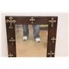 Image 2 : Vintage Religious Cross Themed Wood Framed Mirror