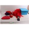 Image 1 : Het Hat Lady Apparel - Feather Boa, Feather Hat, Clutch, Misc.
