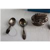 Image 2 : (6) Pieces Silverplated Flatware, Lighter, and Engraved Cup