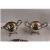 Image 2 : Silverplated Tea Set - Teapot, Cream, Sugar, (2) Trays