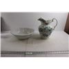 Image 1 : Belfast Pitcher - Has Crack, Mismatched Basin