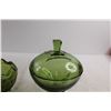 Image 4 : (2) Green Glass Candy Dishes