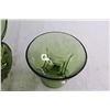 Image 6 : (2) Green Glass Candy Dishes
