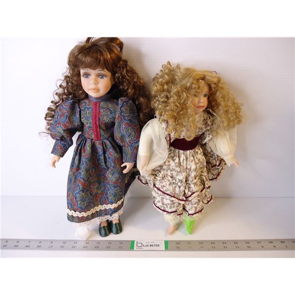 (2) Dolls in Vintage Clothing-14  Tall