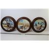 Image 1 : (3) Canadian Geese Collector Plates in Wooden Frames - By Donald Pense