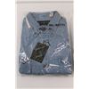 Image 2 : (2) Westline Apparel XL Long Sleeve Button-Up Work Shirts (1- Denim, 1-White) - New in Package