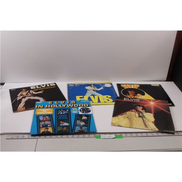 (5) ELVIS Vinyl Records - "Madison Square Garden", "You'll Never Walk Alone", "Forever", "In Hollywo