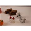 Image 5 : (8 Sets) Salt & Pepper Shakers of Varying Styles & Materials - Beavers, Cows, Trains, Cars, Oranges,