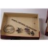 Image 2 : Vintage 3 Drawer Paper Jewelry Box w/Costume Jewelry (Bracelets, Necklaces, Earrings, Buckle, Broach