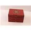 Image 5 : Vintage 3 Drawer Paper Jewelry Box w/Costume Jewelry (Bracelets, Necklaces, Earrings, Buckle, Broach