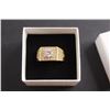 Image 2 : Gold Tone Zircon Men's Ring - Size 10