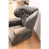 Image 4 : *Antique Leather Armchair - No Legs, Excessive Wear, Casters Not Included, 38" x 40" H