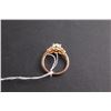 Image 3 : Sterling Silver Rose Gold Plated Opal and Cubic Zirconia Ring - Size 8