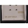 Image 3 : 10k Yellow Gold Stud Earrings - Heart, Cubic Zirconia