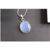 Image 2 : Sterling Silver Translucent Opaline Pendant with Chain - 20"