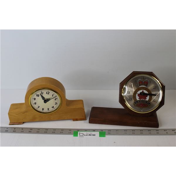 (2) Vintage Mantle Clock - May Need Work, One Missing Glass