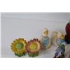 Image 2 : (9) Sets of Salt & Pepper Shakers: Goose, Cow, Flowers, Misc. - As Is