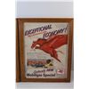Image 3 : (2) Framed Vintage Posters: Oldsmobile Rocket & Mobil Gas - 14.5"X11.5"