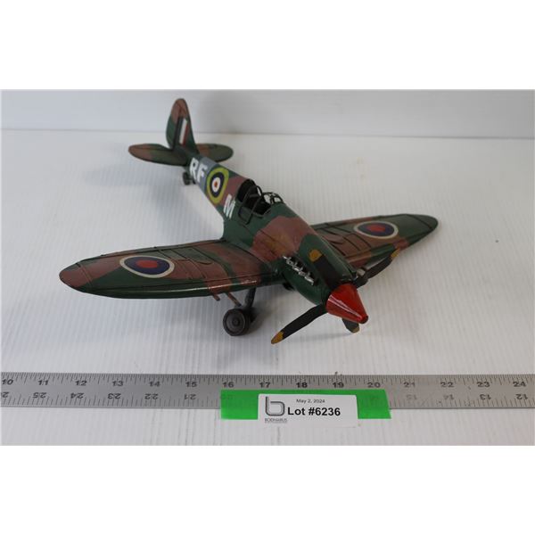 Metal Spitfire Model Plane - Broken Wheel