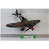 Image 1 : Metal Spitfire Model Plane - Broken Wheel