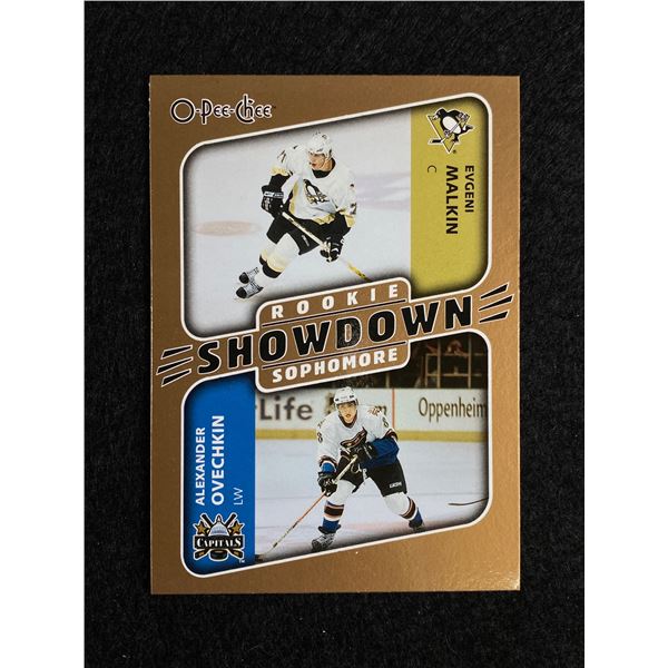 2006-07 OPC Rookie Showdown - Evgeni Malkin ( R ) & Alexander Ovechkin ( S) NHL Card