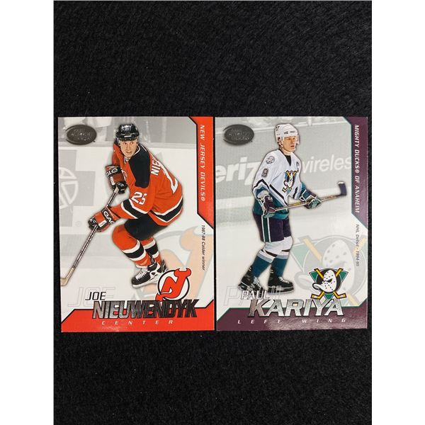 Ltd Ed /299  2003 Pacific Calder - Joe Nieuwedyk 232/ & Paul Kariya 265/ NHL Cards