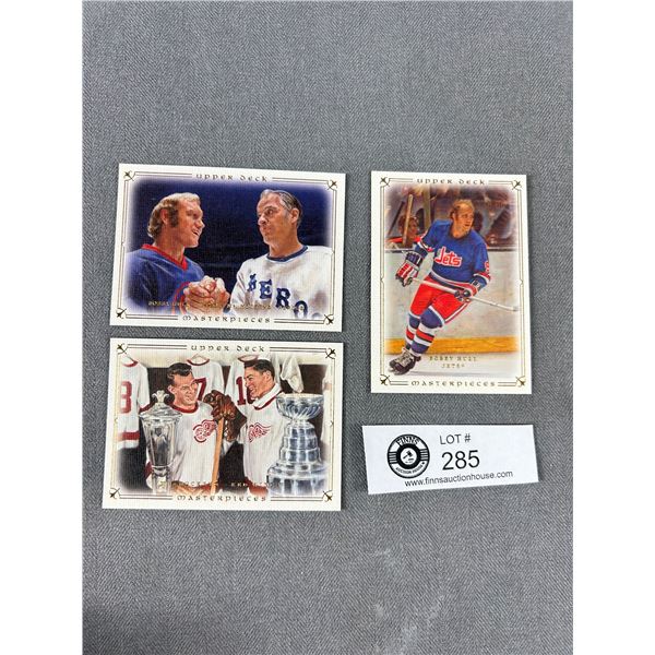 2008-09 UD Masterpieces Bobby Hull & Gordie Howe NHL Cards (3)