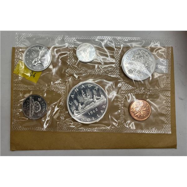 1962 Canadian Uncirculated Coin Set 43.1g 80% Silver
