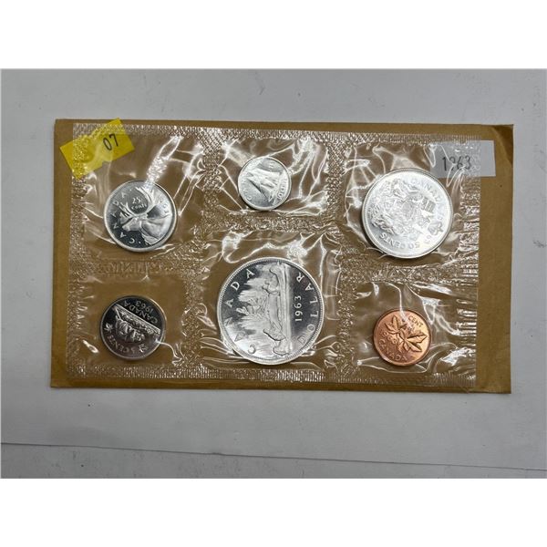 1963 Canadian Uncirculated Coin Set 43.1g 80% Silver
