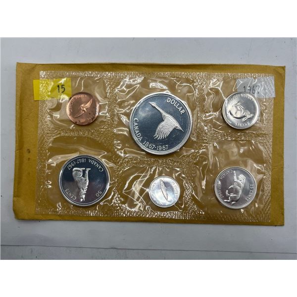 1967 Canadian Uncirculated Coin Set 43.1g 80% Silver