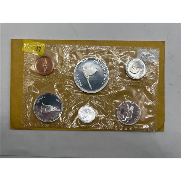 1967 Canadian Uncirculated Coin Set 43.1g 80% Silver
