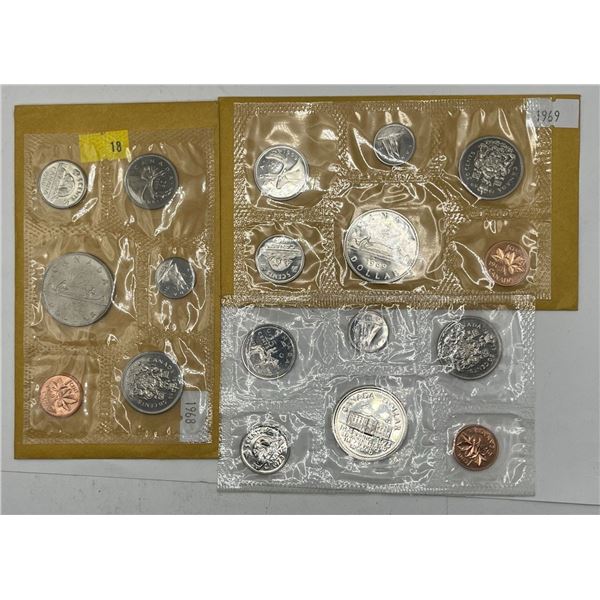 1968, 1969 & 1973 Uncirculated Canadian Coin Sets