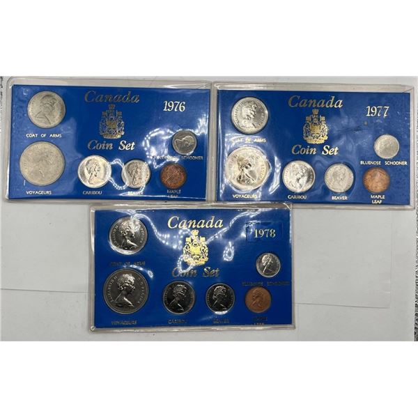 1976, 1977 & 1978 Canadian 6 Coins Set