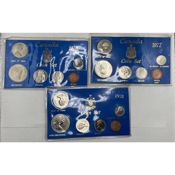 1976, 1977 & 1978 Canadian 6 Coins Set