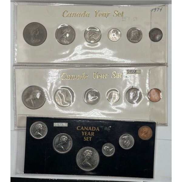 1974, 1975 & 1979 Canadian 6 Coin Sets