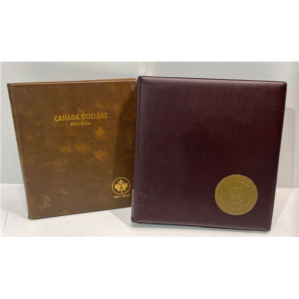 Coin Collecting Binder and Canadian Dollar Coin Book Dated Spaces 1935-2002 (no coins included)