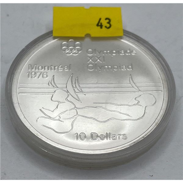1976 Montreal Olympic $10 Proof Coin Sailing 48.6g 92.5% Silver