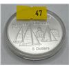 Image 1 : 1976 Montreal Olympic $5 Proof Kingston and Sailboats Coin  24.3g 92.5% Silver