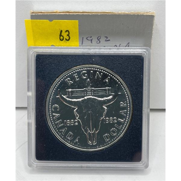 1982 Canadian Regina Dollar 23.3g 50% Silver