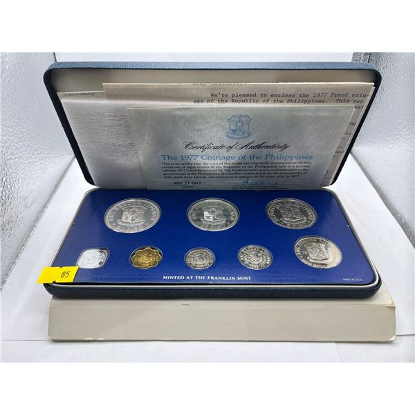 1977 Republic of the Philippines Proof Set 50 coin 92.5% Silver