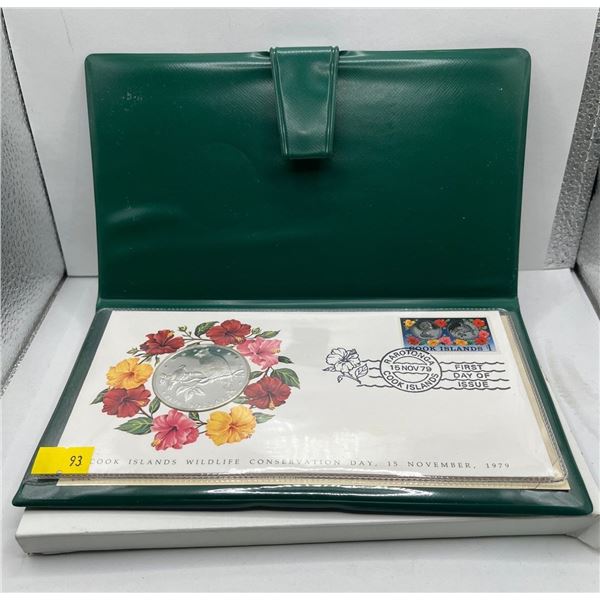 1979 Cook Islands Commemorative Coin and Stamp $5 coin 50% Silver