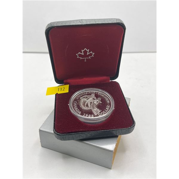 1983 Canadian World University Games Dollar 23.3g 50% Silver